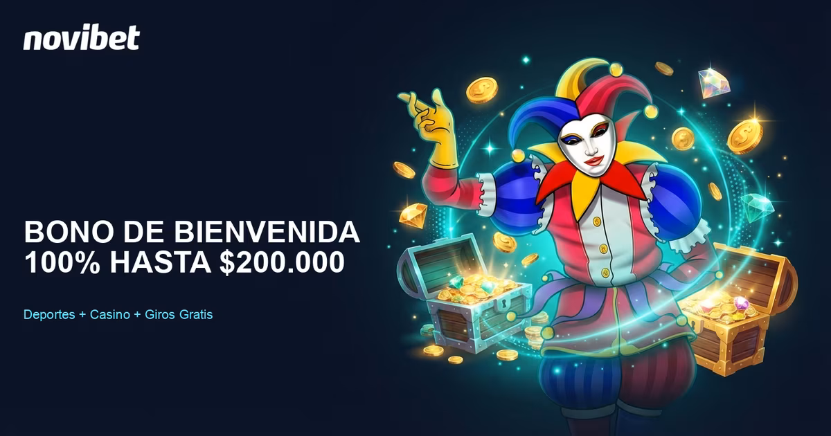 Bono de bienvenida Novibet 100% hasta $200.000 CLP en deportes y casino